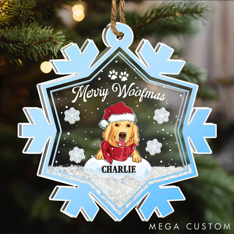 Personalized Dog Lover Woofy Dogmas Christmas Ornament
