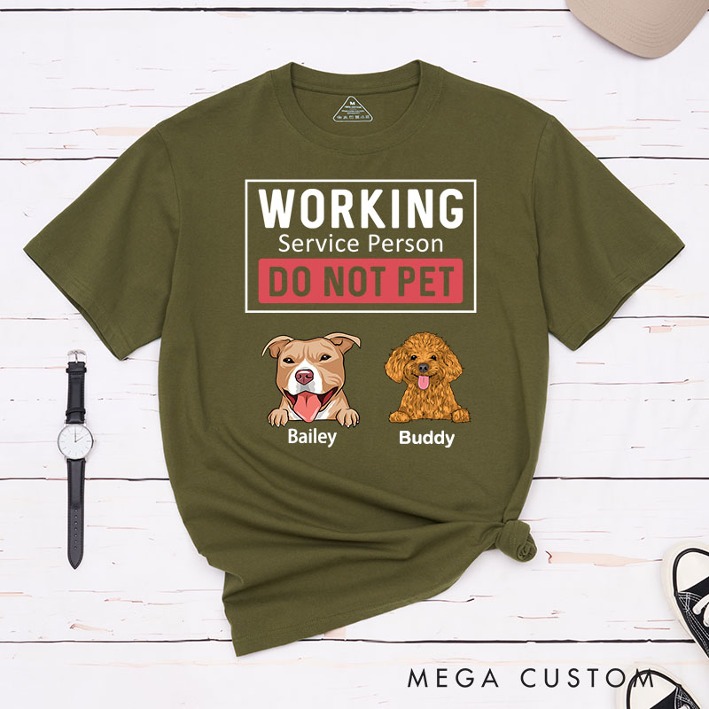 Personalized Dog Lover Working Service Human T-Shirt