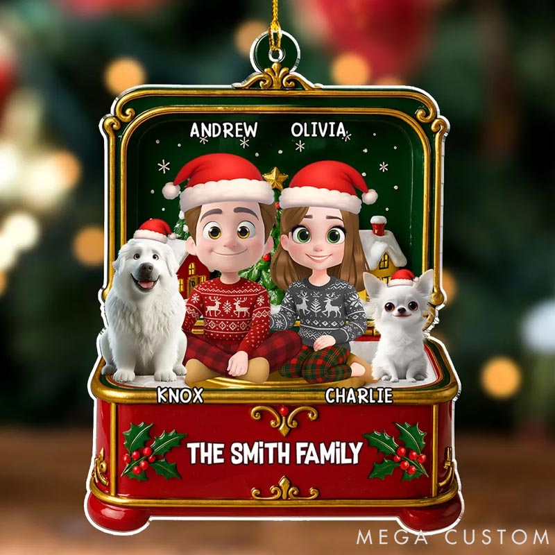 Personalized Dog Lover You Me Dog Box Christmas Ornament