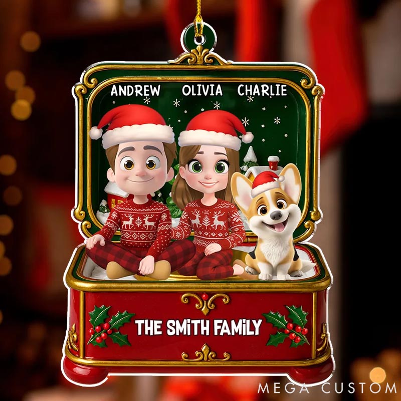 Personalized Dog Lover You Me Dog Box Christmas Ornament