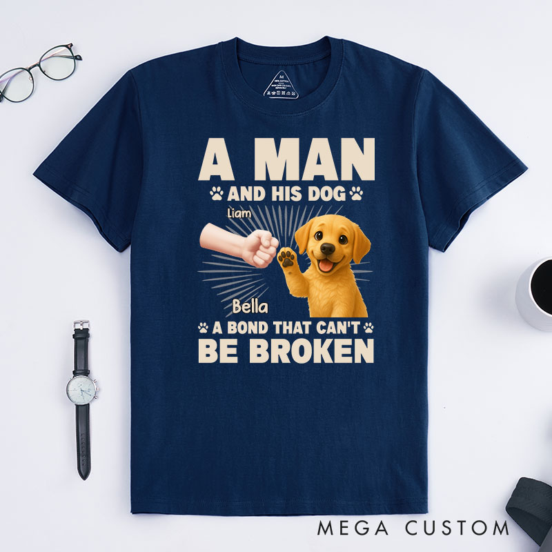 Personalized Dog Lover a Bond That Can't Be Broken Ver Boy T-Shirt