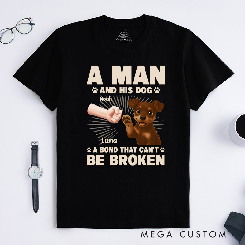 Personalized Dog Lover a Bond That Can't Be Broken Ver Boy T-Shirt