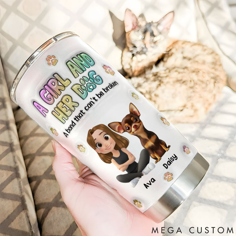 Personalized Dog Lover a Girl and Her Dog 20oz Tumbler