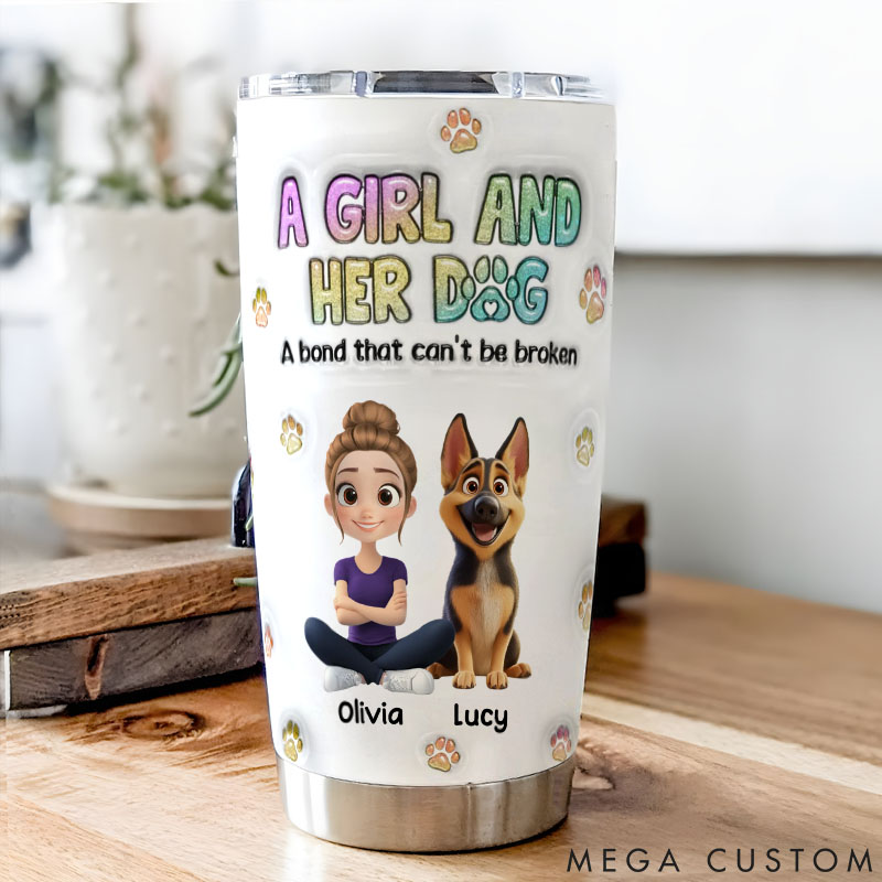 Personalized Dog Lover a Girl and Her Dog 20oz Tumbler