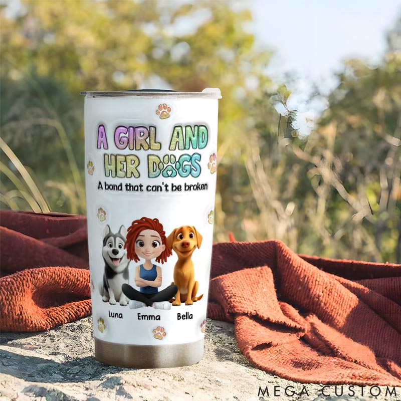 Personalized Dog Lover a Girl and Her Dog 20oz Tumbler