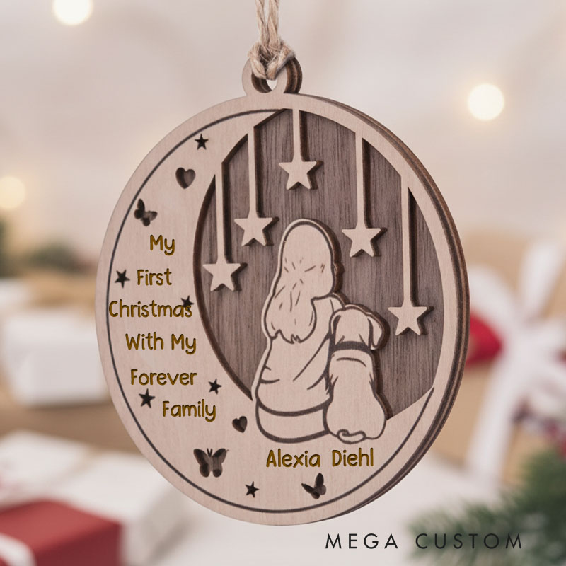 Personalized Dog Lover a Girl and Her Dog Christmas Ornaments