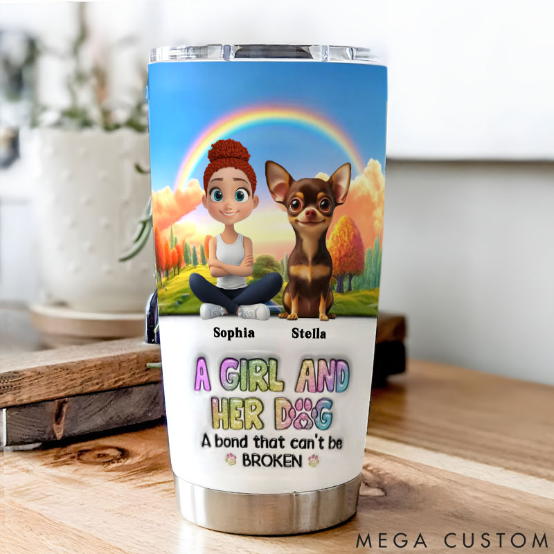 Personalized Dog Lover a Girl and Her Lovely 20oz Tumbler