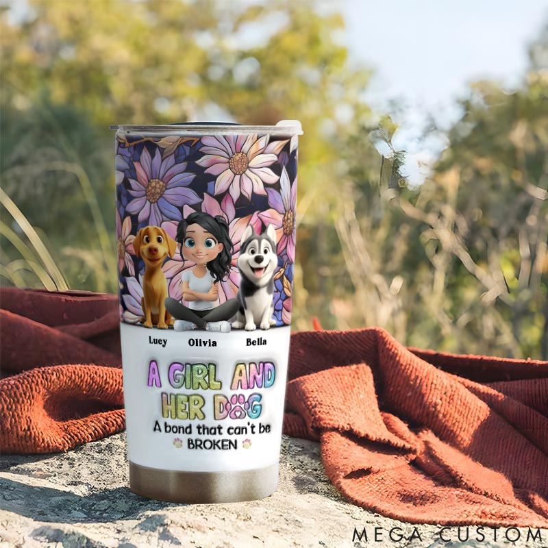 Personalized Dog Lover a Girl and Her Lovely 20oz Tumbler