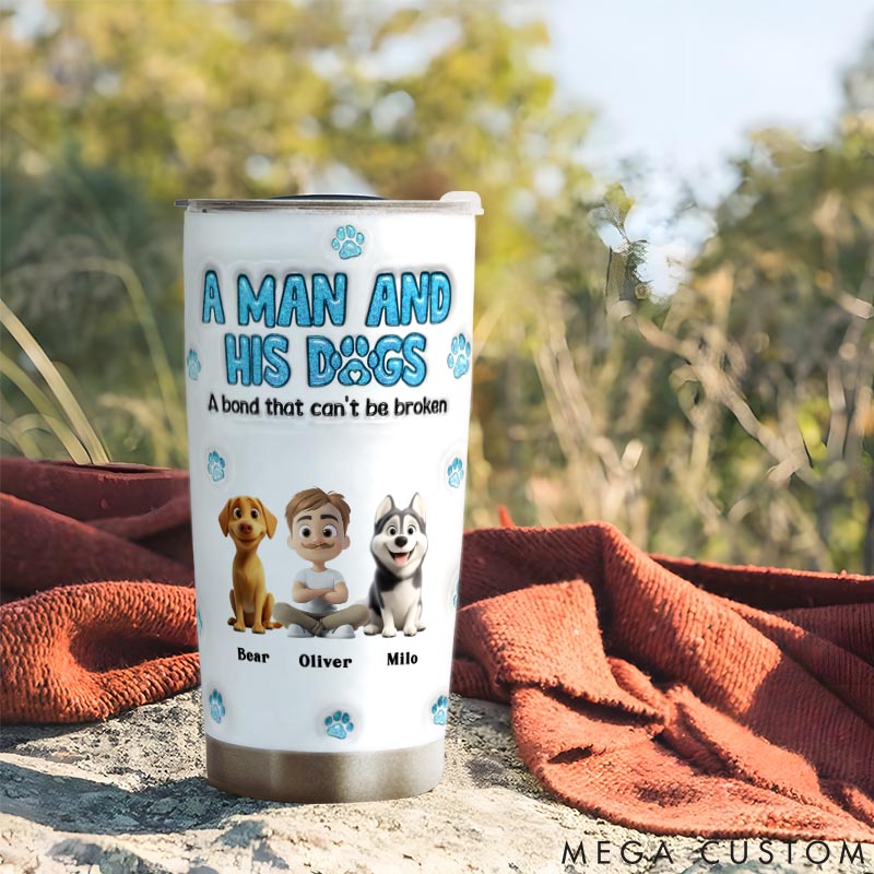Personalized Dog Lover a Man and His Dog 20oz Tumbler