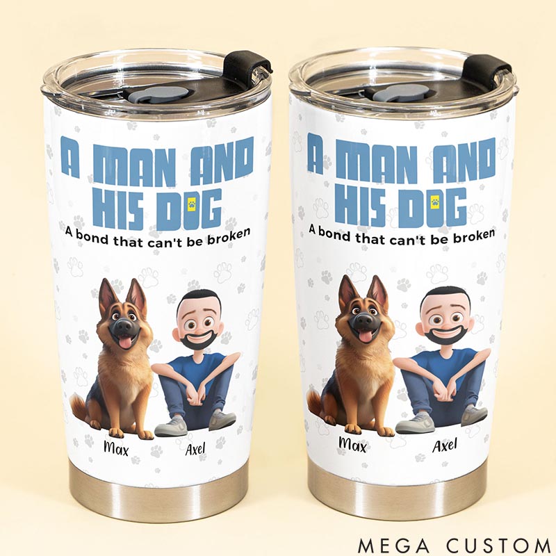 Personalized Dog Lover a Man and His Dogs 20oz Tumbler