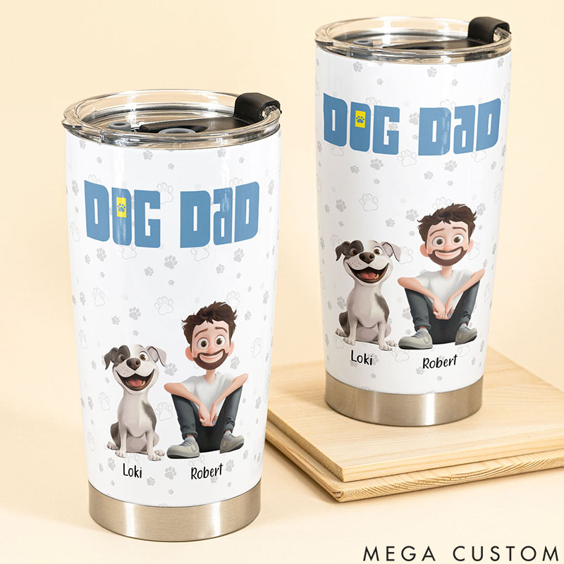 Personalized Dog Lover a Man and His Dogs 20oz Tumbler