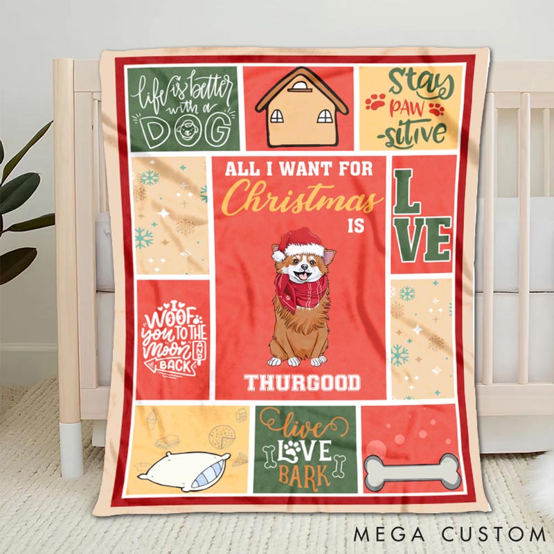 Personalized Dog Lover all I want Throw Blanket