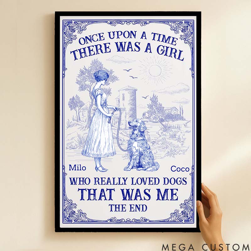 Personalized Dog Lover and She Lived Happily Ever after Pet Portrait