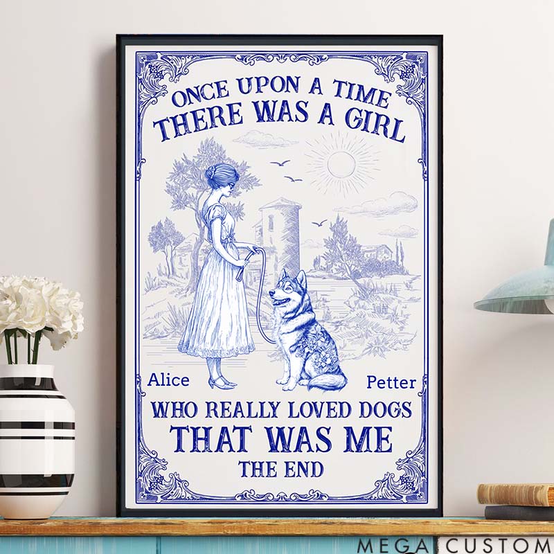 Personalized Dog Lover and She Lived Happily Ever after Pet Portrait