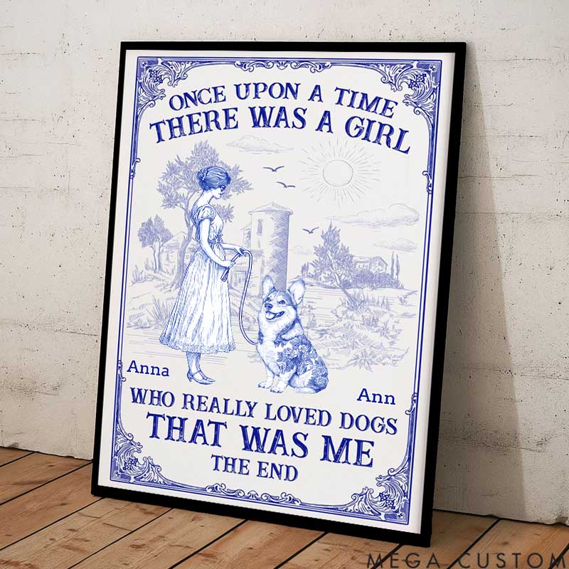 Personalized Dog Lover and She Lived Happily Ever after Pet Portrait