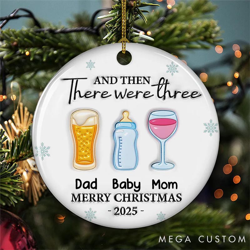 Personalized Dog Lover and Then There Were Four Christmas Ornament