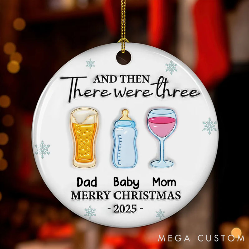 Personalized Dog Lover and Then There Were Four Christmas Ornament