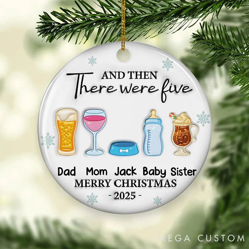 Personalized Dog Lover and Then There Were Four Christmas Ornament