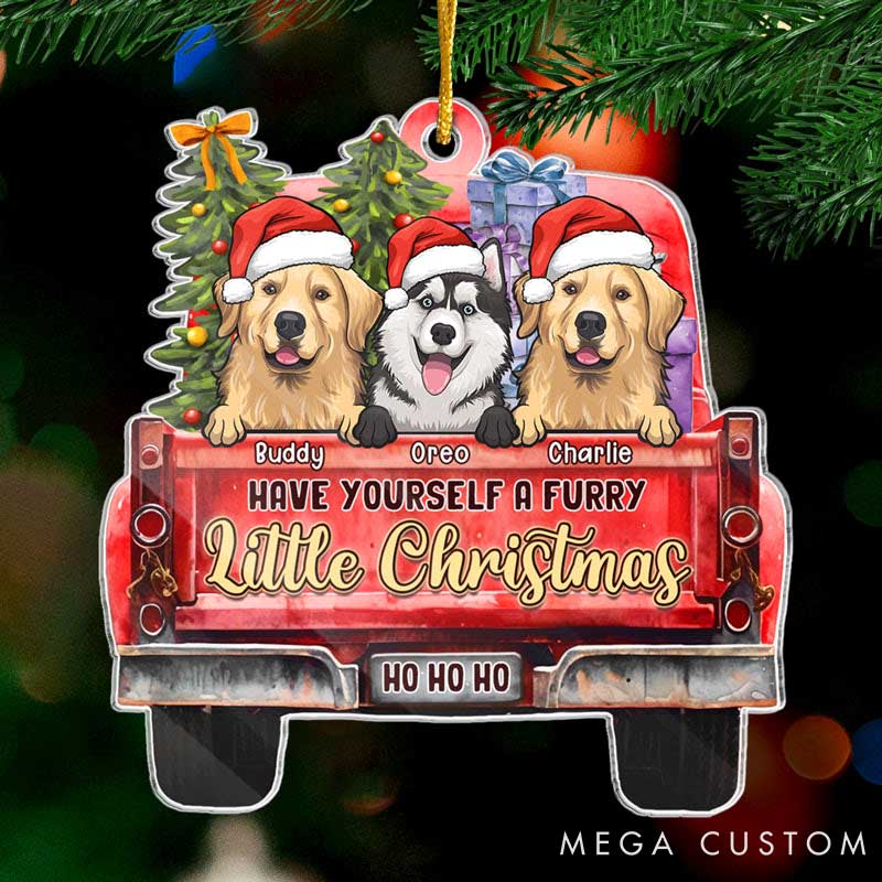 Personalized Dog Lover have Yourself a Furry Little Christmas Ornament