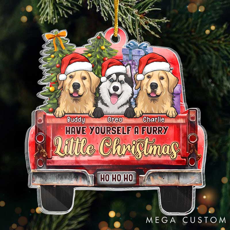 Personalized Dog Lover have Yourself a Furry Little Christmas Ornament