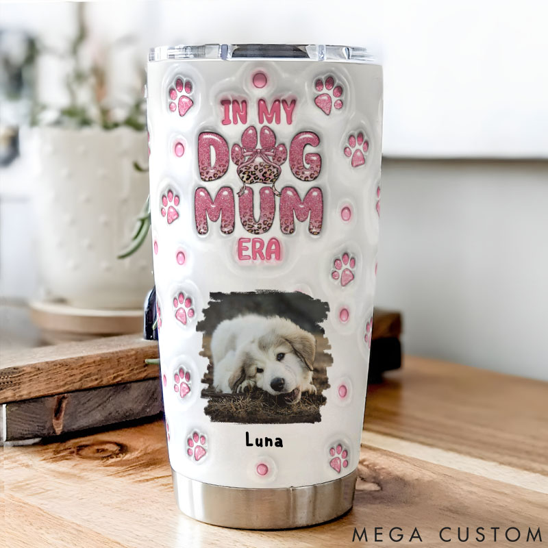 Personalized Dog Lover in My Era Photo Dog Mom 20oz Tumbler
