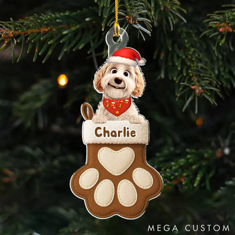 Personalized Dog Lover in Stocking Christmas Ornament