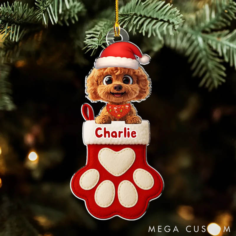 Personalized Dog Lover in Stocking Christmas Ornament