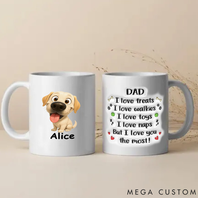 Personalized Dog Lover never Stop Loving You Dad Mugs