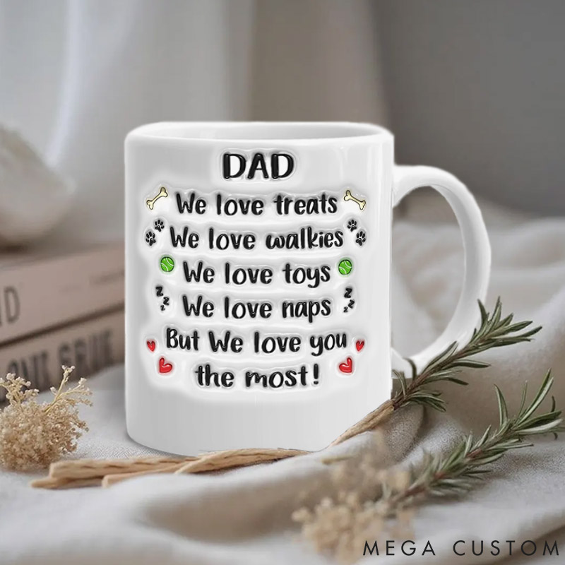 Personalized Dog Lover never Stop Loving You Dad Mugs