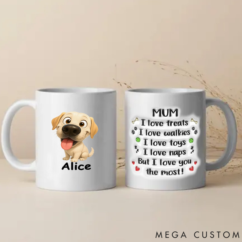 Personalized Dog Lover never Stop Loving You Mom Mugs