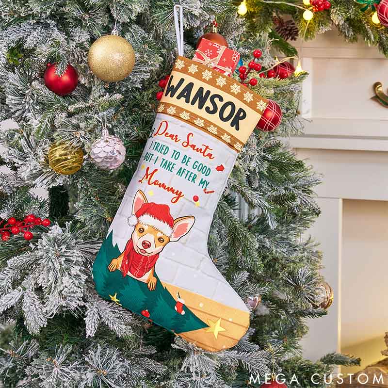 Personalized Dog Lover on the Naughty List I Regret Nothing Christmas Stockings