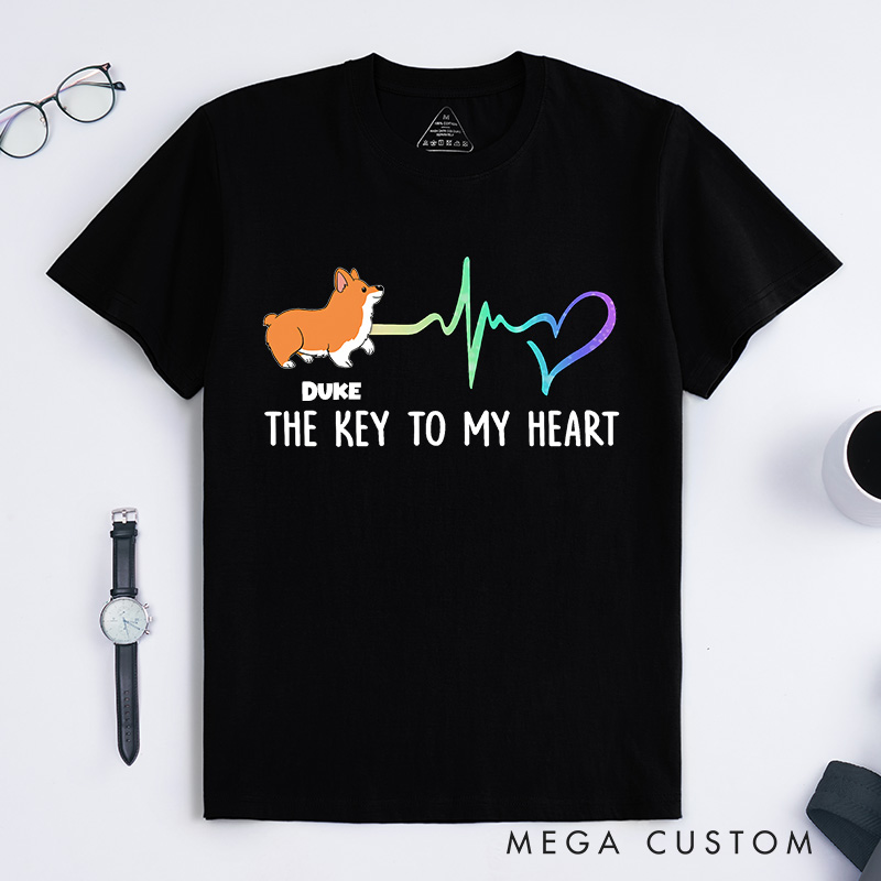Personalized Dog Lover the Key to My Heart T-Shirt