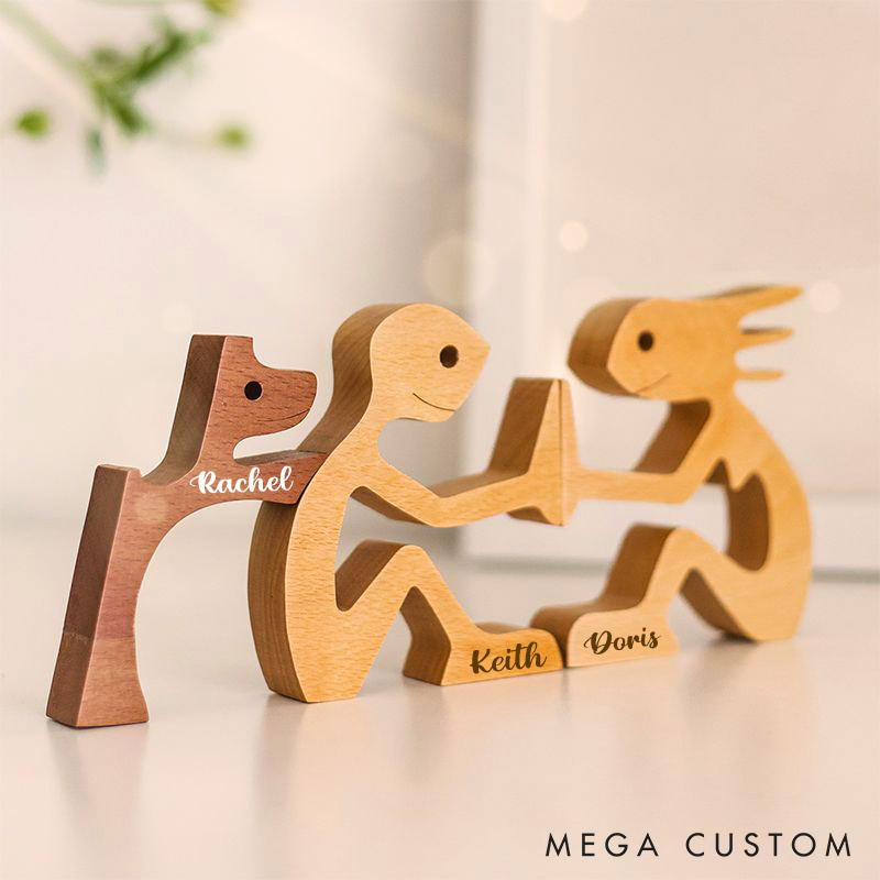Personalized Dog Lover the Love between You and Your Fur Friend Wood Sculpture Table Ornaments