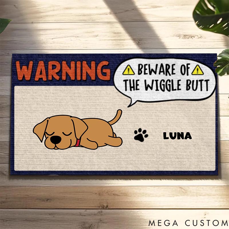 Personalized Dog Lover the Wiggle Butt Doormat