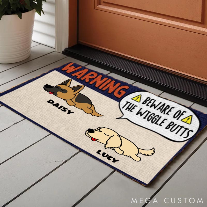 Personalized Dog Lover the Wiggle Butt Doormat