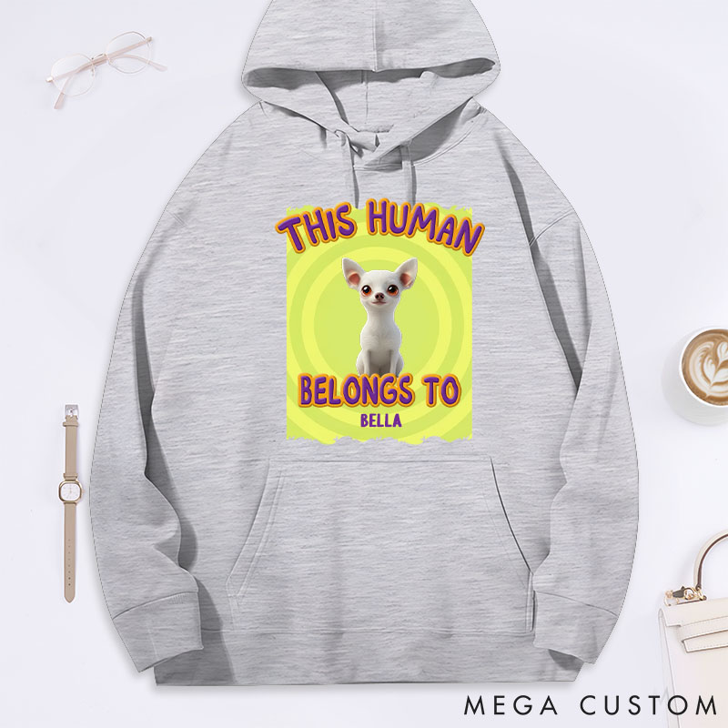 Personalized Dog Lover this Human Belongs to Dogs Classic Hoodies
