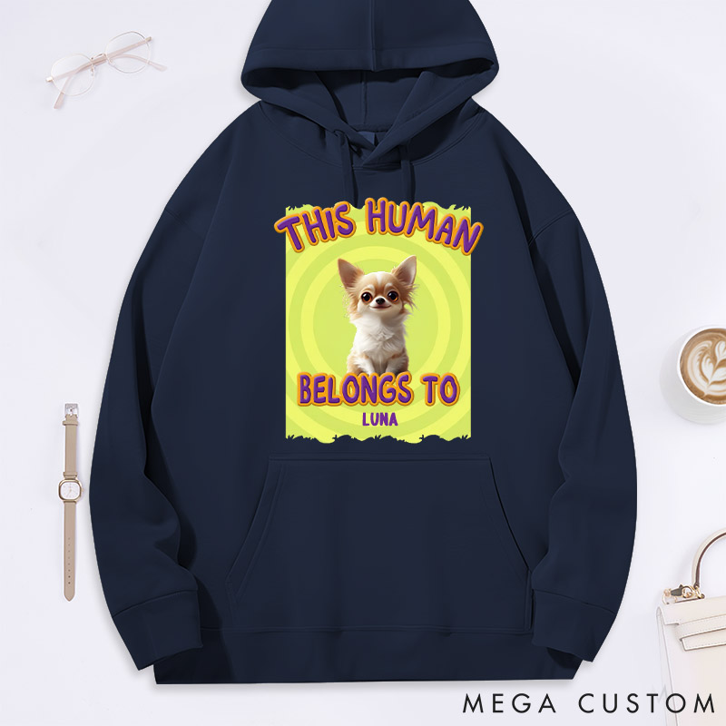 Personalized Dog Lover this Human Belongs to Dogs Classic Hoodies