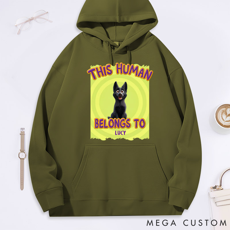 Personalized Dog Lover this Human Belongs to Dogs Classic Hoodies