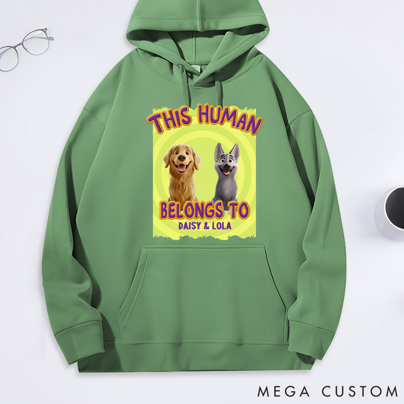 Personalized Dog Lover this Human Belongs to Dogs Classic Hoodies
