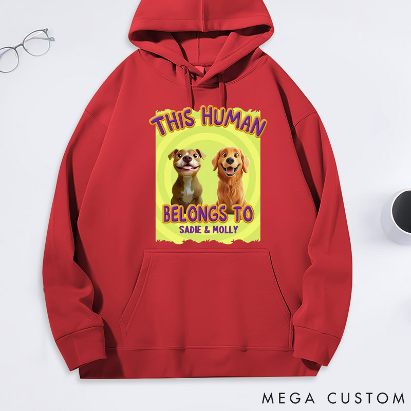 Personalized Dog Lover this Human Belongs to Dogs Classic Hoodies