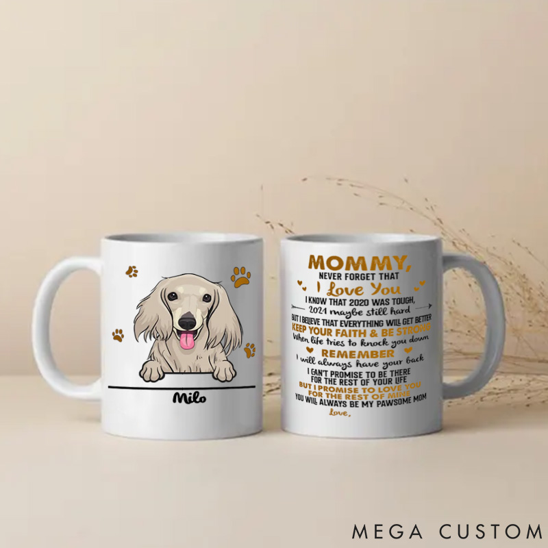 Personalized Dog Lover to Dog Mom Never Forget That I Love You Mugs