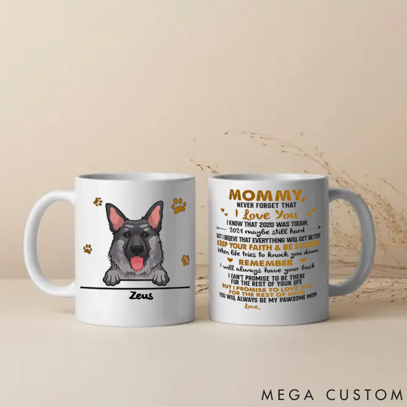 Personalized Dog Lover to Dog Mom Never Forget That I Love You Mugs