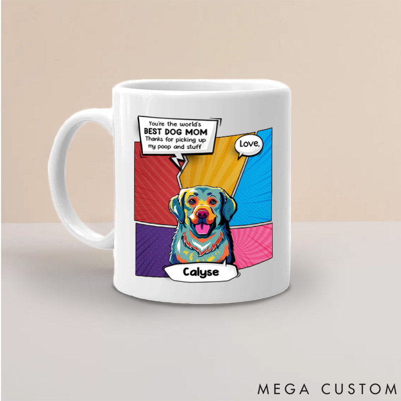 Personalized Dog Lover to My Best Mom Mugs