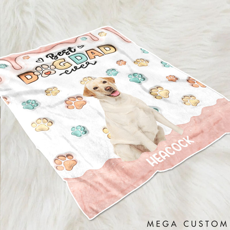 Personalized Dog Lover when I Needed a Hand I Found a Paw Dog Dad Throw Blanket