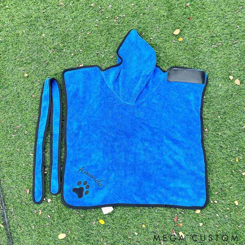 Personalized Dog Name Dog Towel with Hood Large Dog Bath Towel Embroidered Robe Muddy Paws Towel Gift for Pet Lover for Dog Lover