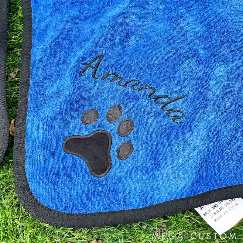 Personalized Dog Name Dog Towel with Hood Large Dog Bath Towel Embroidered Robe Muddy Paws Towel Gift for Pet Lover for Dog Lover