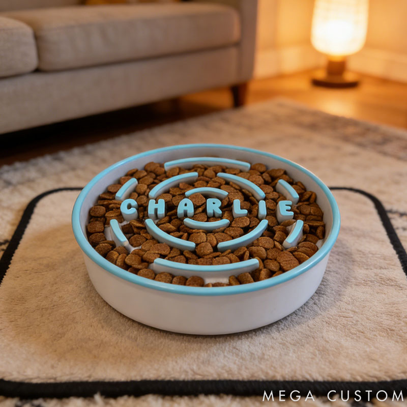 Personalized Dog Slow Feeder Bowl 3D Printed Gift for Pet Lover for Dog Lover