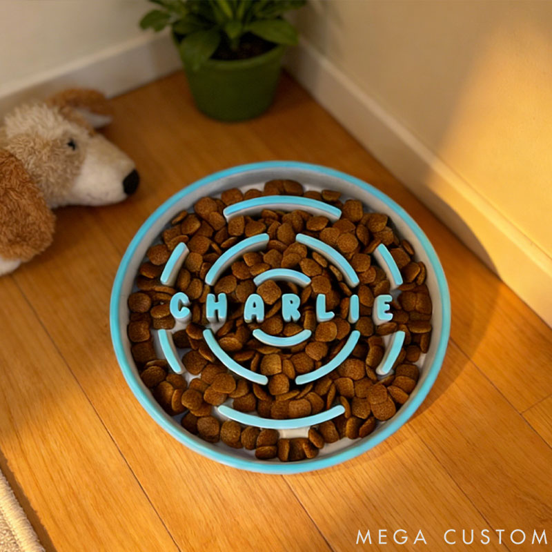 Personalized Dog Slow Feeder Bowl 3D Printed Gift for Pet Lover for Dog Lover