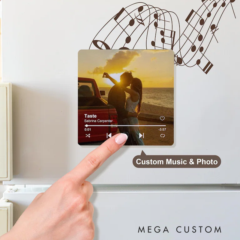 Personalized Fridge Magnet Your Photo & Favorite Song and Plays Custom Music Fridge Magnet and Custom Photo Collage Fridge Magnets