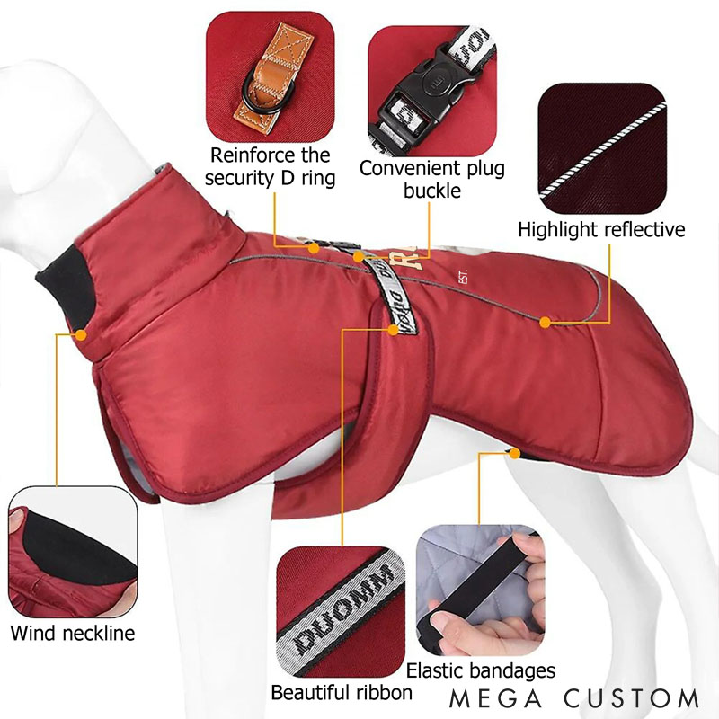 Personalized Funny Face Photo Adjustable Dog Coat Jacket with Name and Year Pet Supplies Winter Daily Use Pet Party Gift for Dog Owners Lovers